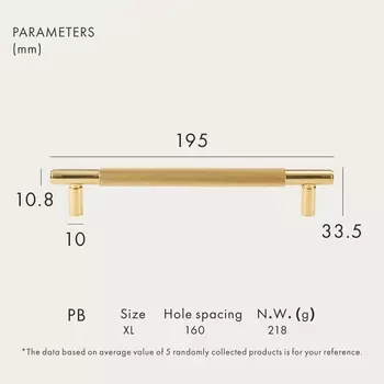 Ручки для шкафов DOOROOM латунные золотистые