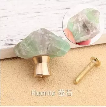 Ручки для шкафов из флюорита и латуни