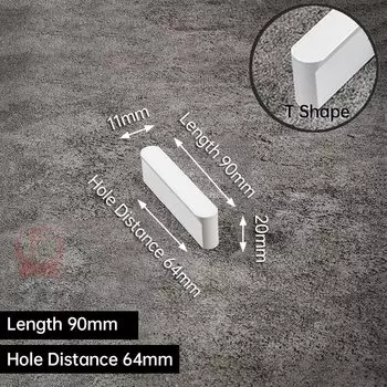 Ручки для шкафов KAK белые алюминиевые 1500 мм