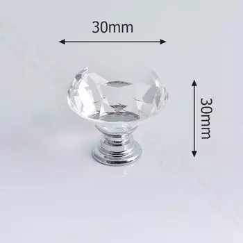 Ручки для шкафов KAK хрустальные золотые 10 шт