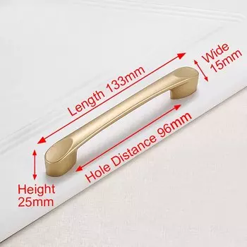 Ручки для шкафов KAK матовые золотые из алюминия