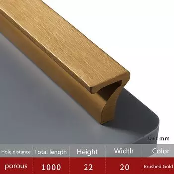 Ручки для шкафов KK&FING алюминиевые черные 1000 мм