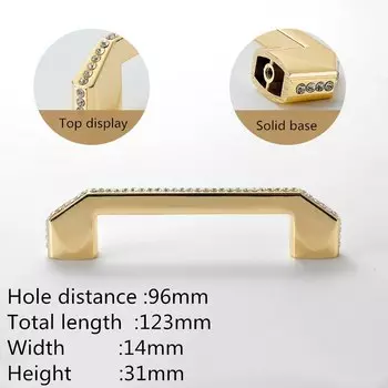 Ручки для шкафов KK&FING золотые хрустальные