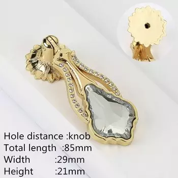 Ручки для шкафов KK&FING золотые с кристаллами