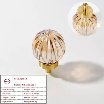 Ручки для шкафов LEIBEEAN хрустальные круглые