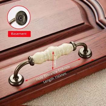 Ручки для шкафов NAIERDI, черные, бронзовые, керамика, цинковый сплав