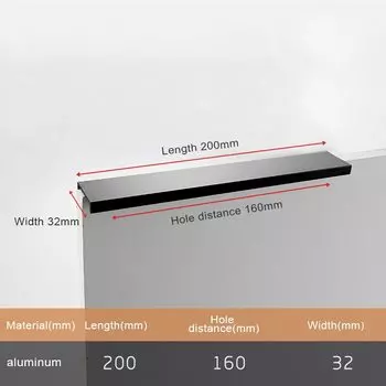 Ручки для шкафов NAIERDI черные из алюминиевого сплава