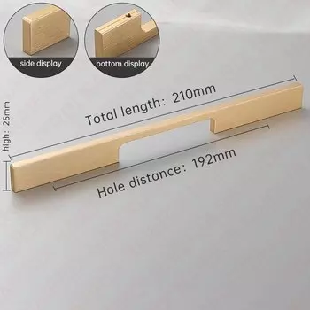 Ручки для шкафов NAIERDI черные золотые алюминиевые 600-1200 мм