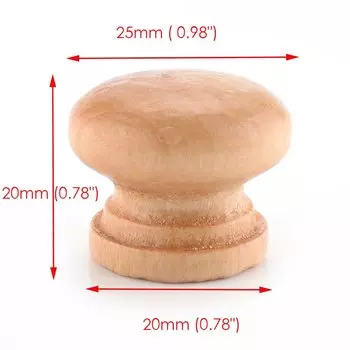 Ручки для шкафов NAIERDI деревянные круглые 10 шт