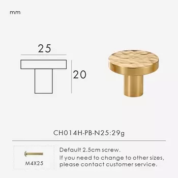 Ручки для шкафов Nurlin из латуни с рисунком молотка