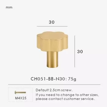 Ручки для шкафов Nurlin латунь гексапеталовые