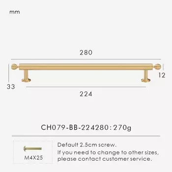 Ручки для шкафов Nurlin латунные круглые