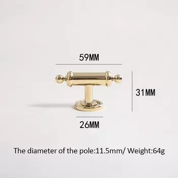 Ручки для шкафов TinyHob, золотые, латунь