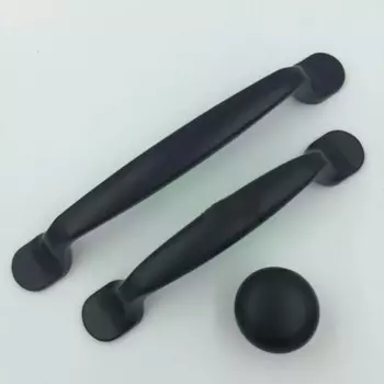 Ручки мебельные матовые черные, 96/128 мм, 5 дюймов