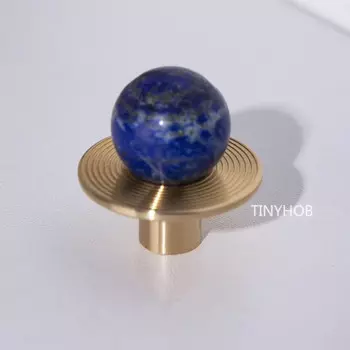 Ручки TinyHob из латуни и натурального камня, зеленые