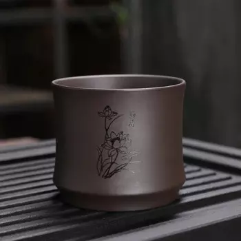 Ручная фиолетовая глиняная чашка JINGDE CERAMICS 120 мл