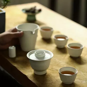 Ручная работа, грубая керамика, розовый чайный сервиз, Хрустальная глазурь, поддерживаемые Tixiang фарфоровые наборы Gaiwan, смягченная вода, качественная простая и E