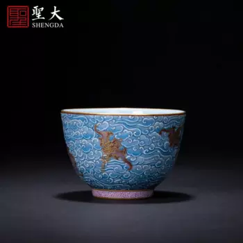 Ручная роспись лазурной глазури цвет wufu керамика кунг-фу чашка для мастеров образец чашки чая руководство Цзиндэчжэнь чайное обслуживание