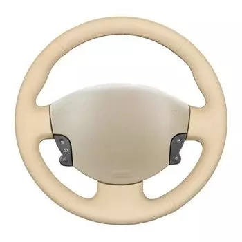 Ручное шитье, нескользящая бежевая кожаная оплетка, модель для Renault Megane 2 Scenic 2 Grand Scenic Kangoo 2 2002-2013