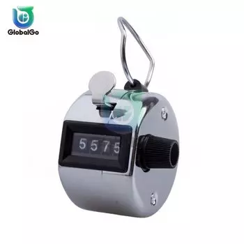 Ручной цифровой счетчик Aideepen 4 цифры серебристо-белый