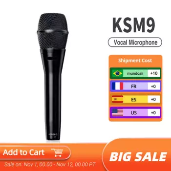 Ручной Студийный микрофон KSM9 для караоке, записывающий кардиоидный микрофон для вокала, динамический проводной микрофон, микрофон для прямой трансляции, дома, KTV