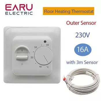 Ручной термостат для теплого пола EARUELECTRIC 220В 16А
