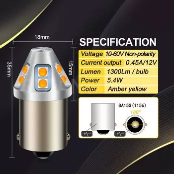 RUIANDSION 2 шт. 6-30 в 1156 BA15S 1157 BAY15D BA15D T20 7440 7443 Автомобильная задняя лампа тормозной фонарь заднего хода DRL сигнасветильник лампа 3030 10SMD