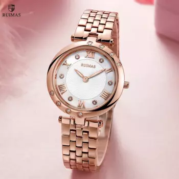 RUIMAS женские наручные часы из нержавеющей стали, роскошные кварцевые женские часы, водонепроницаемые женские часы-браслет, reloj mujer 6749