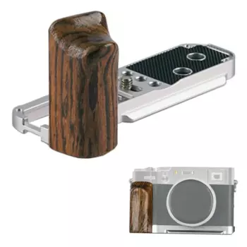 Рукоятка WEPOTO X100VI/X100V, L-образная рукоятка с быстроразъемной пластиной для Arca, деревянная боковая ручка, совместима с FUJIFILM X100VI/