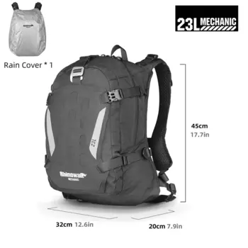Рюкзак для езды на мотоцикле Rhinowalk, магнитный быстросъемный механизм 23 л с дождевиком, дышащая спинка для внедорожного двигателя на большие расстояния