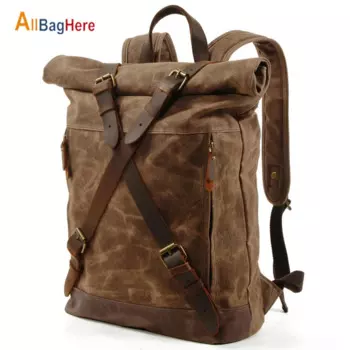 Рюкзак мужской кожаный, для ноутбука, водонепроницаемый
