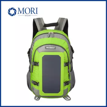 Рюкзак с зарядным устройством на солнечной панели 6,5 Вт для сотовых телефонов и устройством питания 5 В, дорожный рюкзак для пешего туризма, сумка для ноутбука 17 дюймов