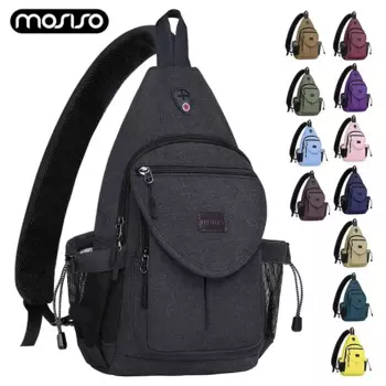 Рюкзак-слинг для мужчин и женщин, Холщовый дорожный ранец унисекс через плечо, походный рюкзак с противокражным карманом, нагрудная сумка