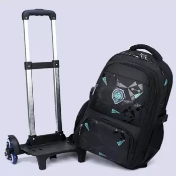 Рюкзаки на колесиках для мальчиков, школьные сумки на тележке, 6 колес и 2 колеса для учащихся начальной школы, дорожные сумки, детские Mochilas Masculinas