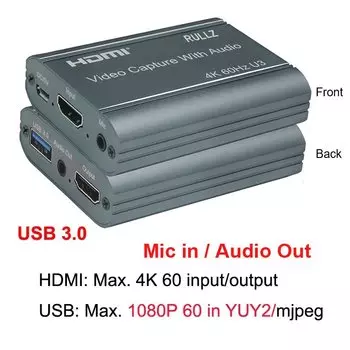 Rullz Mini 4K USB HD Capture Card Box