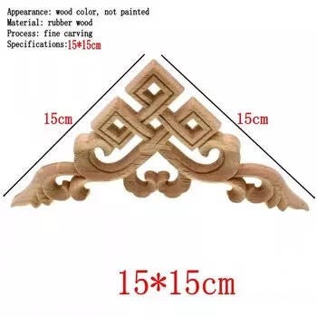 RUNBAZEF деревянная резная угловая аппликация