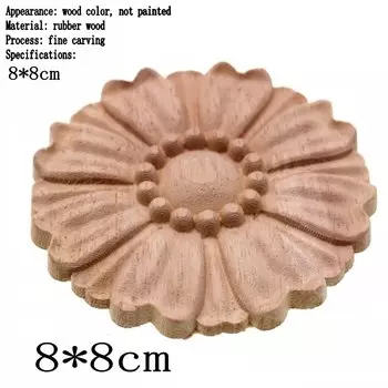 RUNBAZEF деревянные резные аппликации цветы