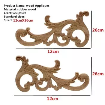 RUNBAZEF Резные деревянные цветочные аппликации