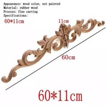 RUNBAZEF Винтажная деревянная резная угловая аппликация