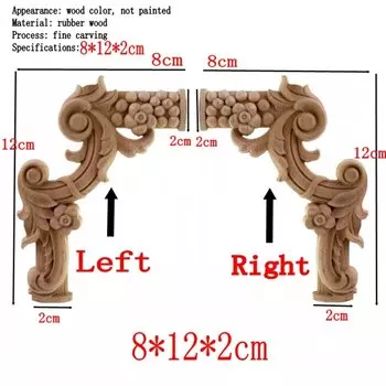 RUNBAZEF винтажные деревянные накладки с резьбой