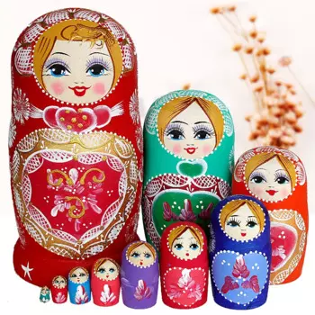 Русский Кукла Цвет 10 шт. креативные подарки для ручной росписи подарок на день рождения кукла реборн игрушка деревянная ручная работа A041