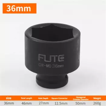 RveTee ударный шестигранный ключ 1/2", хромованадиевая сталь