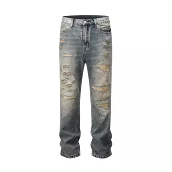 Рваные вареные уличные мешковатые джинсовые брюки Y2k, мужские и женские повседневные джинсы, брюки-карго большого размера
