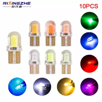RXZ 10 шт. Cob t10 светодиод W5W светодиодный без ошибок силиконовый светодиод T10 для парковочных огней автомобиля габаритные лампы внутренние купольные пластины светильники 12 В
