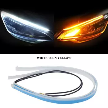 RXZ 30-60CM DRL COB светодиодный гибкий универсальный дневный ходовой фонарь автомобильный фонарь указатель поворота водонепроницаемый 12 В