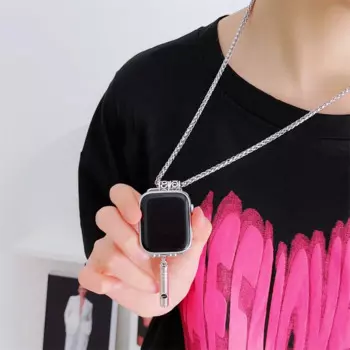 S10 Adapter Pendant Apple Watch Ultra Band 42/44/45/46/49Mm Fashion Metal Chain Necklace Strap For IwatchS9Ultra2 38/40/41MM Se8