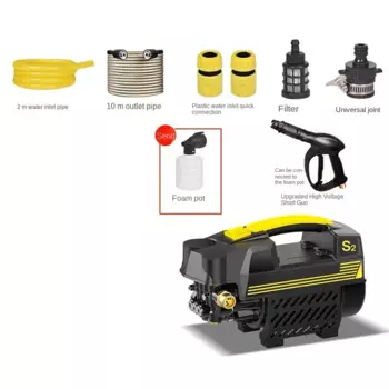S2 стиральная машина высокого давления для автомобиля Бытовая 220 в автомобильный водяной насос Автоматический Портативный водяной пистолет для очистки автомобиля