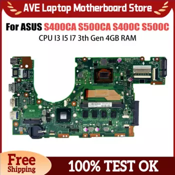 S400CA Материнская плата для ноутбука ASUS S500CA S400C S500C S400 S500 Материнская плата для ноутбука с процессором I3 I5 I7 3-го поколения 4 ГБ ОЗУ