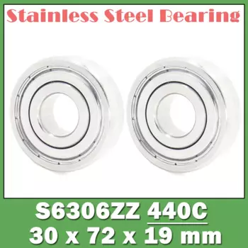 S6306ZZ подшипник 30*72*19 мм (2 шт.) S6306 Z ZZ S 6306 440C из нержавеющей стали S6306Z шарикоподшипники