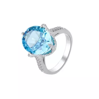 S925 серебро красочное сокровище с высокоуглеродистым бриллиантом взрыв вспышка разбитое ледяной разрез голубиное яйцо Hao набор Закрытое кольцо 12*14